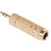 Złącze adapter Jack 3,5 wtyk - Jack 6,3 gniazdo stereo GOLD metal