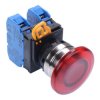 YW4L-M4E20Q0R Red 22mm Metal Bezel Mushroom Momentary Push Button Switch 2NO IP65 IDEC