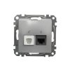 Gniazdo komputerowe-telefoniczne (kat. 6 UTP), srebrne aluminium, Sedna Design i Elements SDD113468