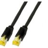 Patch cable, RJ45 plug, straight to RJ45 plug, straight, Cat 6A, S/FTP, PUR, 1 m, black, K3130.1