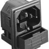 Combination element plug C14, 3 pole, screw mounting, plug-in connection, black, PF0001/63