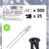 Quadrios 25O222 Akcesoria LED zielony okrągły 3 mm 8000 mcd 20 mA 3.0 V