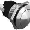 Vandal-proof pushbutton, 1 pole, silver, unlit , 1 A/50 V, mounting Ø 19.2 mm, IP68, MP0037/3