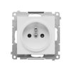 SIMON 55 Gniazdo pojedyncze z uziemieniem z przesłonami szybkozłącza jasnoszary mat TGZ1CZ.01/114 KONTAKT SIMON