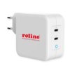 Ładowarka Roline Usb Z Wtyczką Euro, 2 Porty (2X Pd Typ-C), Gan, 100W