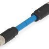 Network cable, M12-plug, straight to M12-plug, straight, Cat 7, S/FTP, 7.5 m, blue, 1-2322421-4