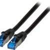 Patch cable, highly flexible, RJ45 plug, straight to RJ45 plug, straight, Cat 6A, S/FTP, LSZH, 0.25 m, black, K5525FSW.0,25