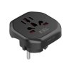 Adapter sieciowy uniwersalny dla wtyczek EU/UK/US/AU czarny AD-EU/UNI W-72053 KEL Plastrol