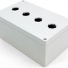 PC push button enclosure, (L x W x H) 201 x 119 x 89 mm, light gray (RAL 7035), IP66, 1554MPB4