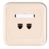 LIZA Gniazdo telefoniczne podwójne 2xRJ11 4-stykowe beżowy 1GLT-2 KARLIK