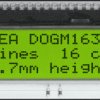 LCD text display, 3 x 16 character, STN, viewing area: 51 x 14.5 mm, EA DOGM163L-A