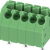 PCB terminal, 5 pole, pitch 3.5 mm, AWG 24-16, 8 A, push-in, green, 1985221