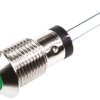 Lampka kontrolna do montażu panelowego 2.8V, zielona 8mm LED Chrom Wyprowadzenia Marl