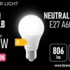 Żarówka LED E27 A60 7W 806lm 4000K klasa E Forever Light