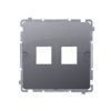 SIMON BASIC Pokrywa gniazd teleinformatycznych na Keystone płaska 2 podwójna srebrny mat BMPT/43 KONTAKT SIMON