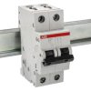 Wyłącznik nadprądowy MCB, Typ C, 2-biegunowy, 1A, 400V, 125V, na szynę DIN, ABB S202-C1, S200