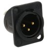 Złącze XLR 3 -pinowe Montaż na panelu Męski Czarny metaliczny