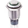 Zip Switch LAS2GQH-22ZE/G/12V/S/P 16mm IP67 Vandal Switch DPDT On-On Green LED