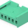 Socket header, 6 pole, pitch 3.96 mm, straight, green, 280592
