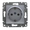 VENA Gniazdo pojedyncze z/u Schuko z przesłonami aluminium 514041