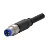 Sensor actuator cable, M8-cable plug, straight to open end, 3 pole, 1.5 m, PVC, black, 4 A, 1-2273000-1