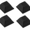 NOGA-G-KW/4 Nóżka do obudowy gumowa, przyklejana, kwadratowa wysoka 12x12mm; wysokość 6mm - czarna - komplet 4 sztuki