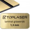 Laminat grawerski 1,3mm szczotkowane złoto/czarny 855 formatka 300x150 mm 30x15 cm do obróbki laserowej