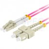 Patchcord światłowodowy MM LC/UPC-SC/UPC duplex 3mm OM4 bezhalogenowy LSOH magenta 5m LANBERG
