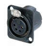 Złącze XLR 4 -pinowe Montaż na panelu Żeński Czarny