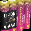 1311-0034 Li-ion battery, AAA, 1400 mAh, 1.5 V, pack of 4