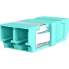 FO jack, LC duplex, OM3, multimode, ceramic, aquamarine, 53516.1
