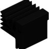Extruded heatsink, (L x W x H) 37 x 35.3 x 35 mm, 6.3 to 2.6 K/W, black anodized, 10020641