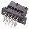 Pin header, 16 pole, pitch 5 mm, angled, black, 2-963215-1
