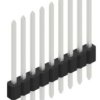 Pin header, 9 pole, pitch 1.27 mm, straight, black, 10060136