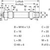 Miniature cylinder, double-acting, 1 to 10 bar, Kd. 16 mm, Hub 25 mm, 26.29.025