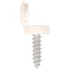 Sealey NPW50 Number Plate Screw & Flip Cap Ø4.2 x 19mm White Pack of 50