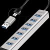UA0441 USB 3.0 hub, 7-port, 5 Gbit/s, silver
