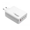Ładowarka sieciowa Akyga AK-CH-24 140W 3x USB-C + USB-A PD GaN 5-28V / 1.5-5A biała