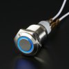 Rugged Metal On/Off Switch with Blue LED Ring (16mm Blue On/Off)