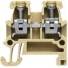Through terminal block, screw connection, 0.5-1.5 mm², 2 pole, 17.5 A, 4 kV, beige/yellow, 0340460000