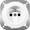 Gniazdo pojedyncze 2P+Z Retro ceramic bez ramki, 16A-250V~, białe