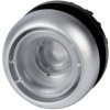 Pushbutton, illuminable, latching, waistband round, front ring silver gray, mounting Ø 22.5 mm, 216954