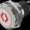Vandal-proof pushbutton, silver, illuminated  (red), mounting Ø 22 mm, IP65/IP67, 82-6151.1A14.B006