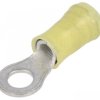 1x Konektor oczko 5,3mm na kabel 4-6mm2 izolowany żółty