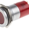 Lampka kontrolna do montażu panelowego 24V ac/dc, czerwona 22mm LED Chrom Końcówka lutownicza RS PRO