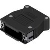 D-Sub connector housing, size: 2 (A), straight 180°, angled 90°, plastic, black, 16-001820