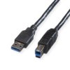 Kabel Roline Usb 3.2 Gen 1, Typ A-B, Czarny, 0,8 M