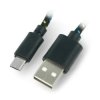 Przewód microUSB B - A - w oplocie 3m