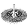Szczotka druciana tarczowa 75 mm, drut karbowany, INOX, z trzpieniem 6 mm