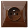 AKCENT Gniazdo pojedyncze z uziemieniem brązowy GP-1AZ/24 OSPEL